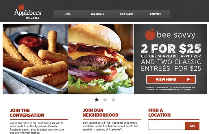 Vista del proyecto Applebee's Canada